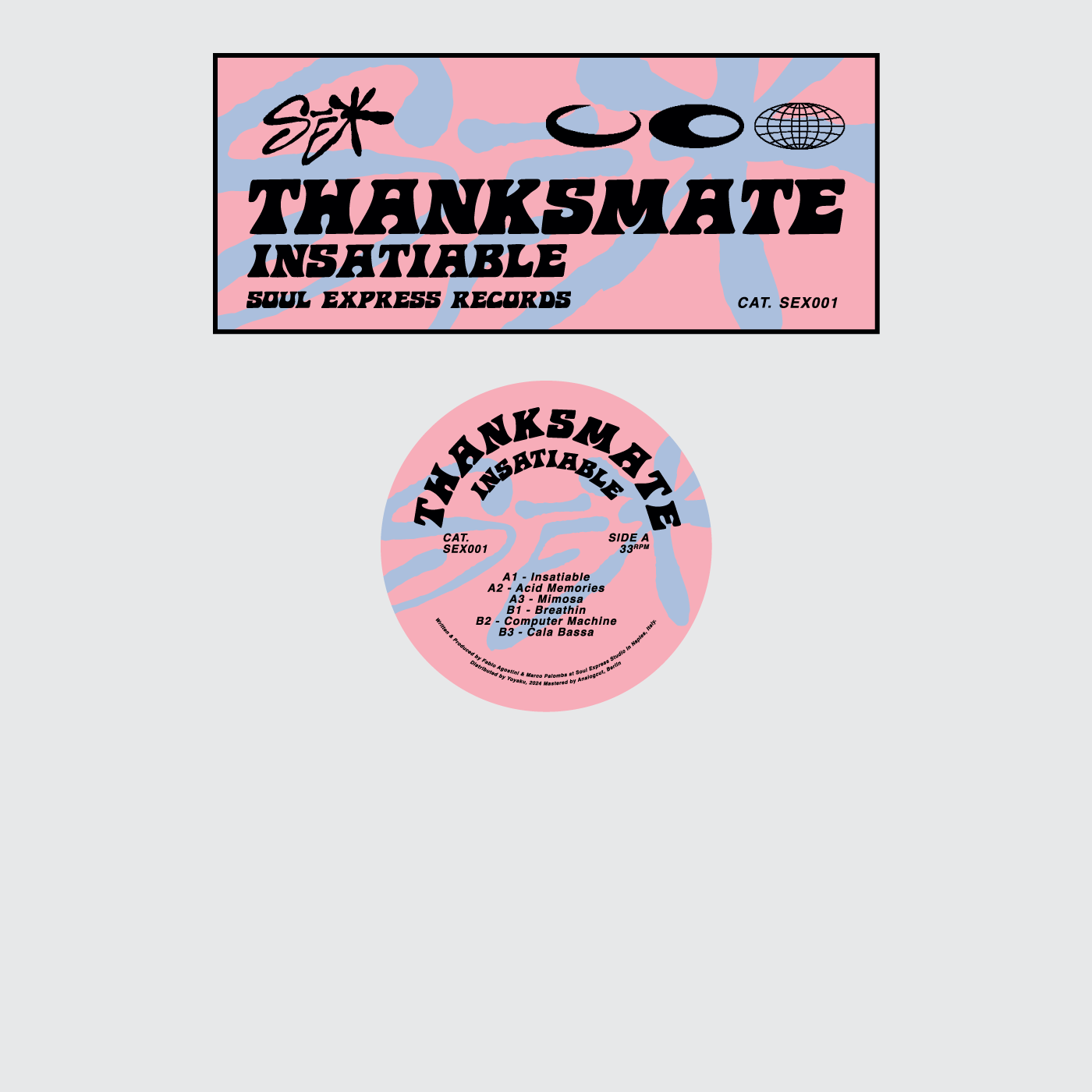 Soul Express Records SEX001 Thanksmate Insatiable Vinile House
