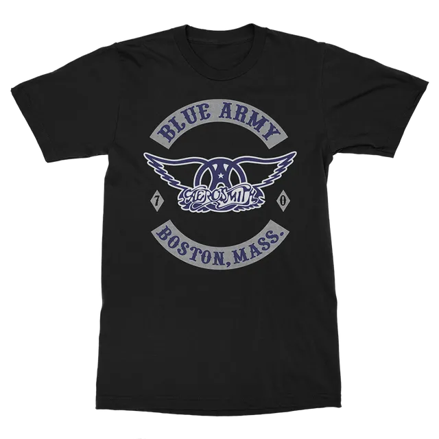 Aerosmith Blue Army t-shirt nera unisex logo classico