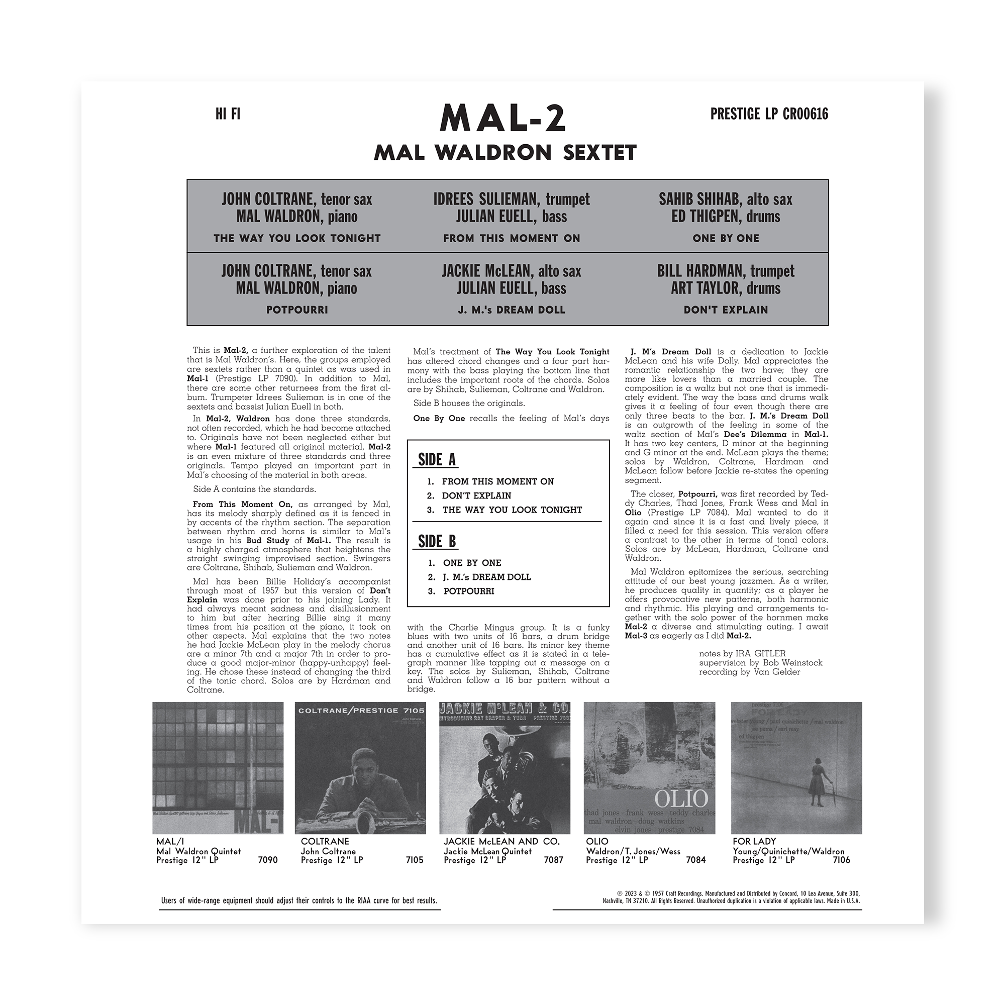 Original Jazz Classics Mal/2 vinile 180g analogico