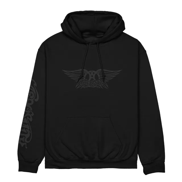 Aerosmith Ultimate Rock Felpa Cappuccio Nera Puff