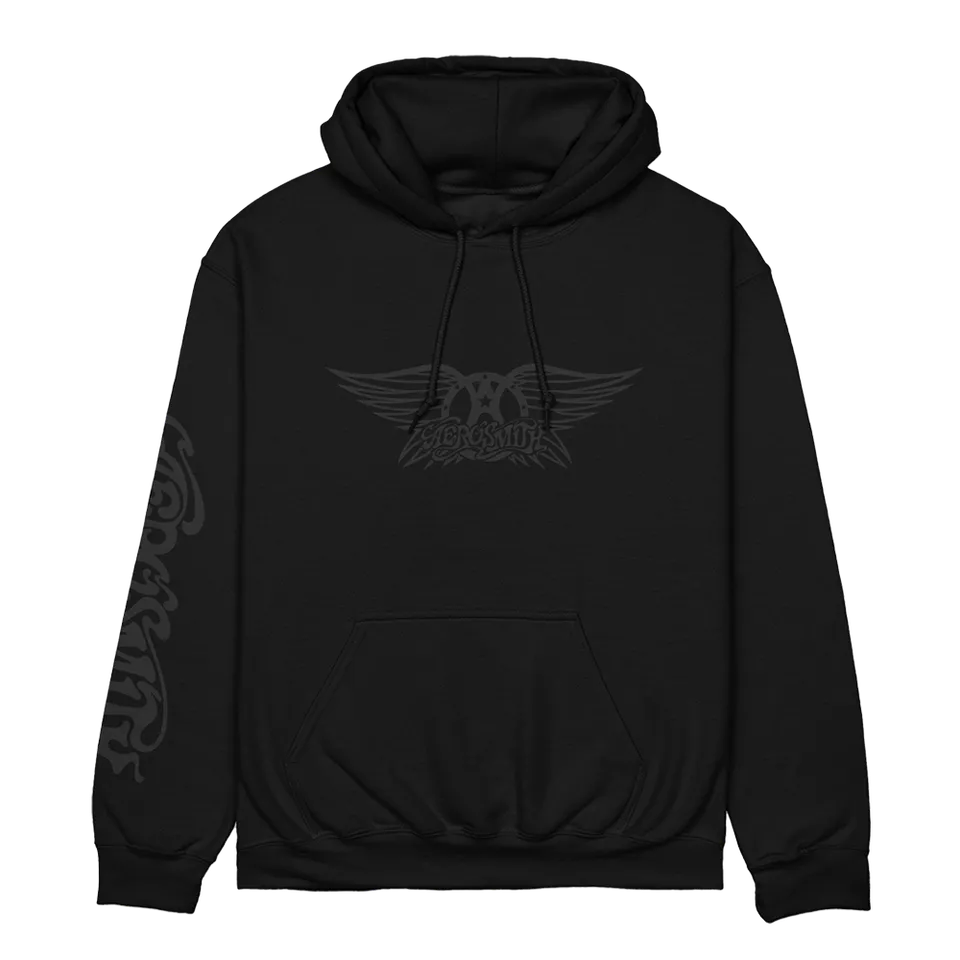 Aerosmith Ultimate Rock Felpa Cappuccio Nera Puff