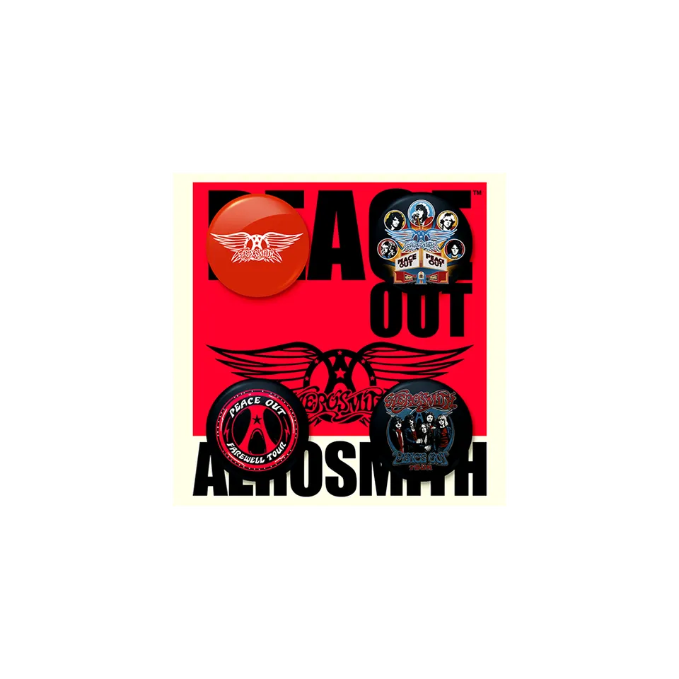 Aerosmith Peace Out set 4 spille rotonde 1,25"