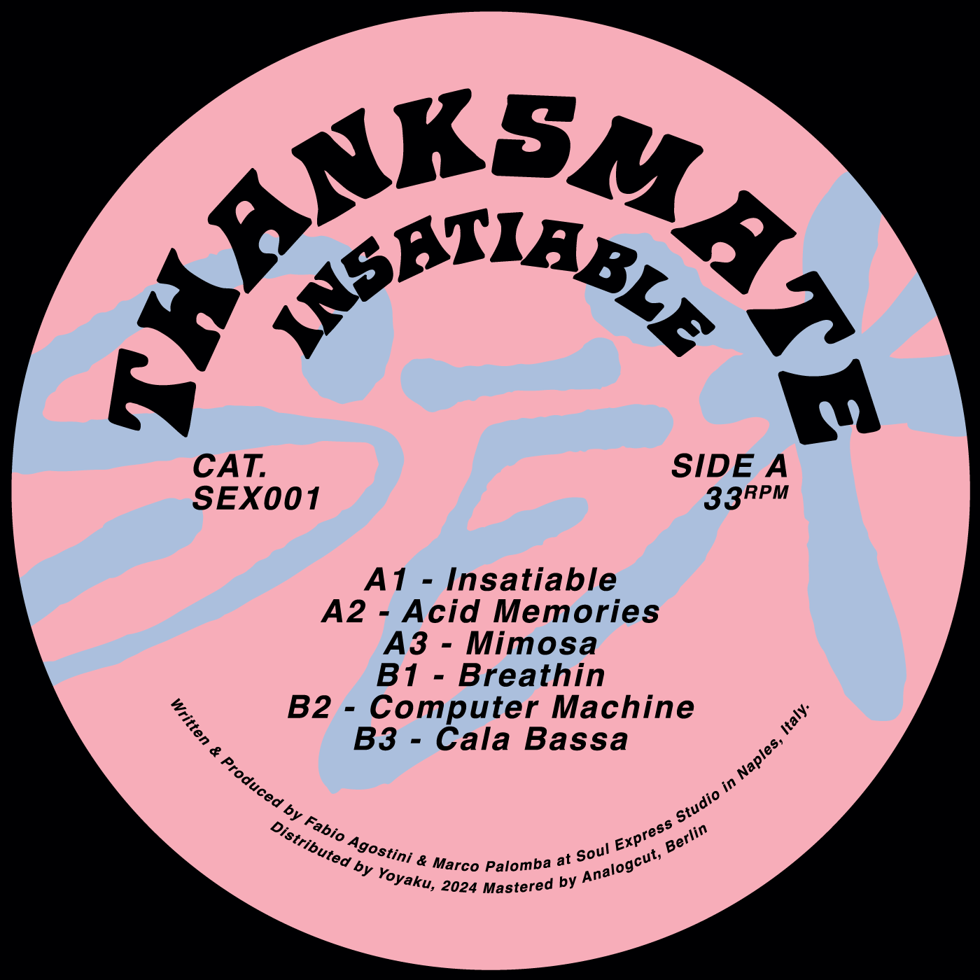 Soul Express Records SEX001 Thanksmate Insatiable Vinile House