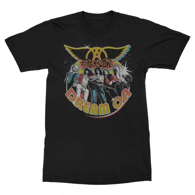 Aerosmith Dream On t-shirt nera unisex foto vintage