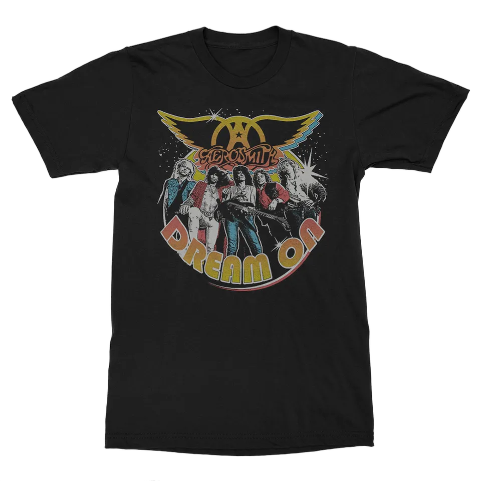 Aerosmith Dream On t-shirt nera unisex foto vintage
