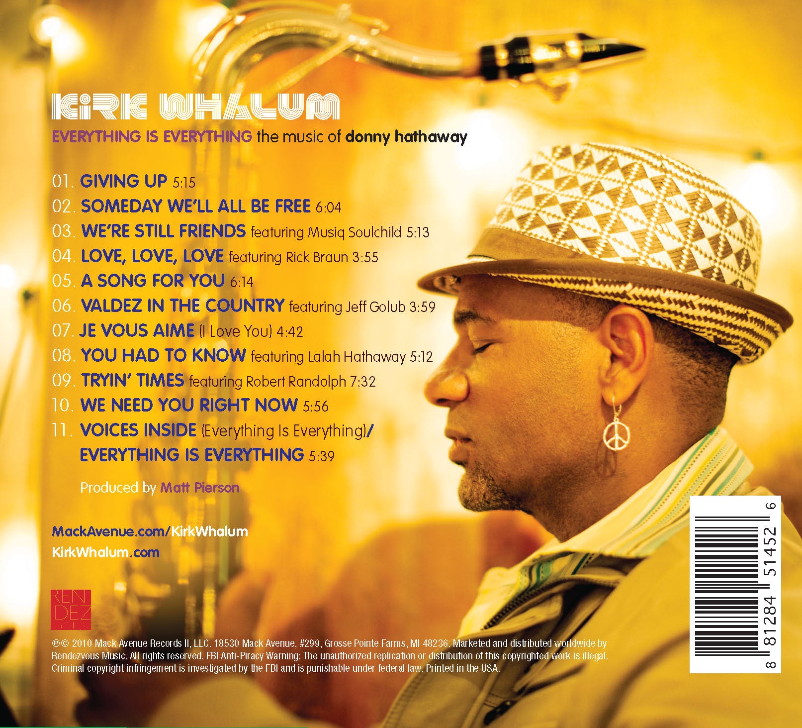 Kirk Whalum Everything Is Everything CD sax