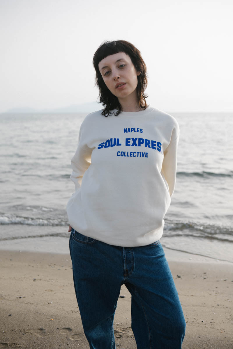 Soul Express Records College Felpa Beige Manica Lunga