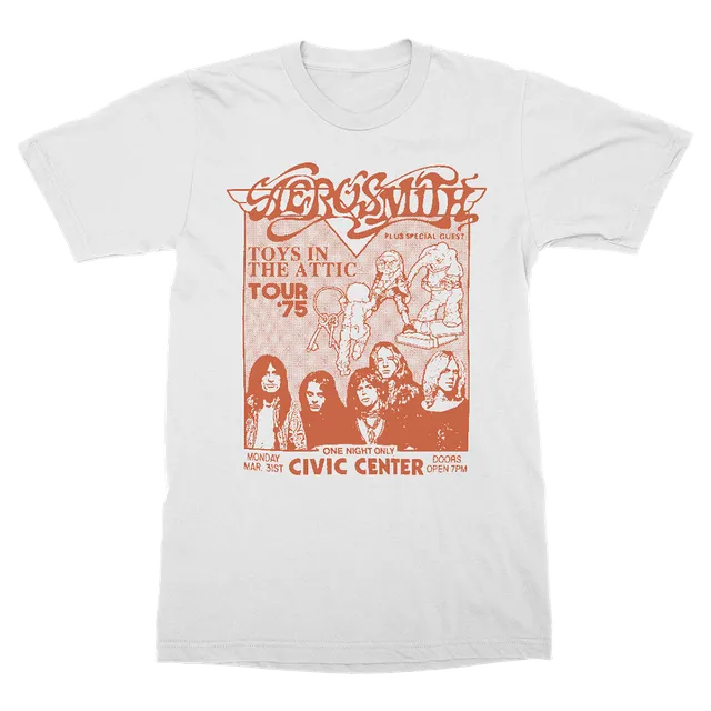 Aerosmith One Night Only maglietta bianca cotone