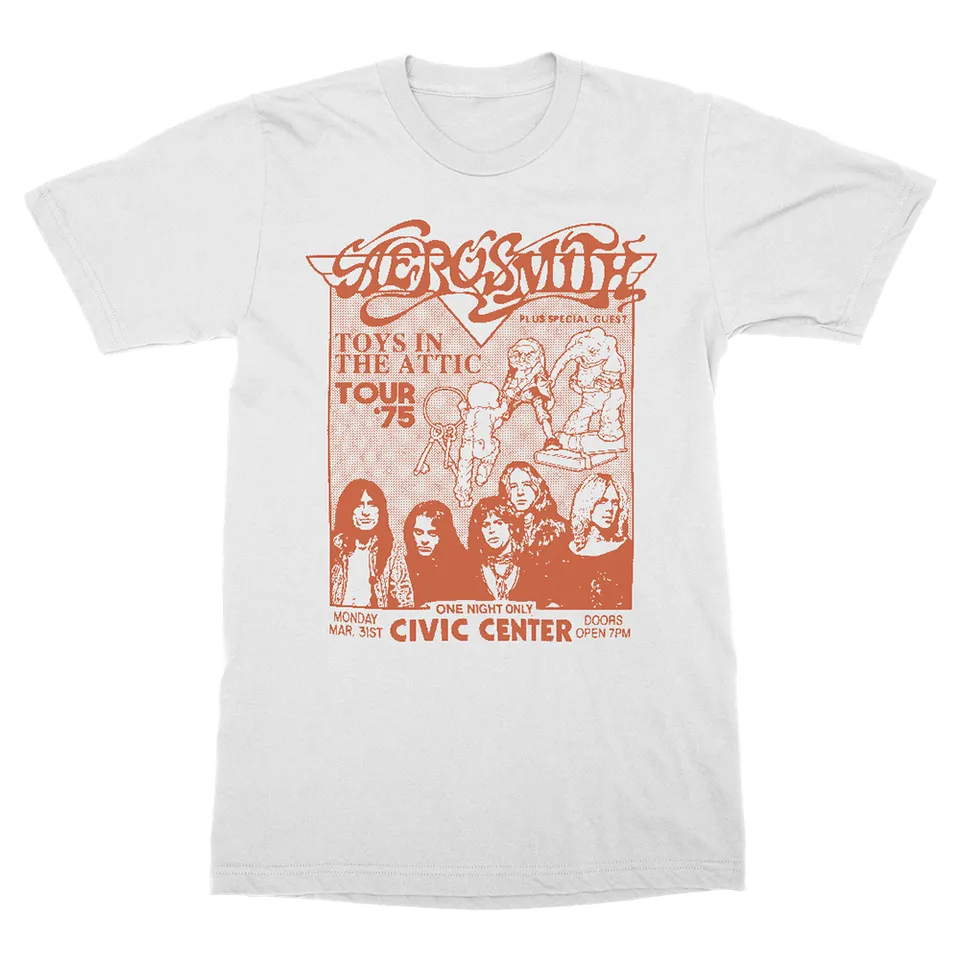 Aerosmith One Night Only maglietta bianca cotone