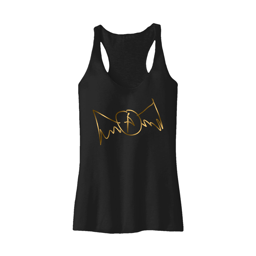 Aerosmith Bat Tank canotta donna nera stampa oro