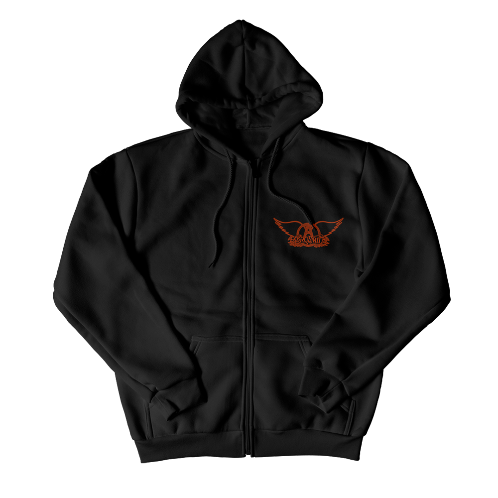 Aerosmith Tour 77 felpa con zip nera unisex