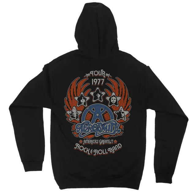 Aerosmith Tour 77 felpa con zip nera unisex
