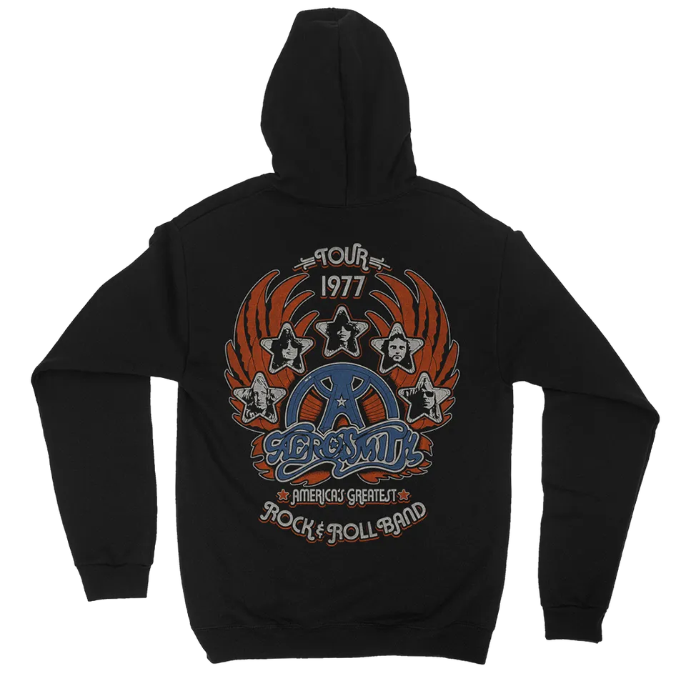 Aerosmith Tour 77 felpa con zip nera unisex