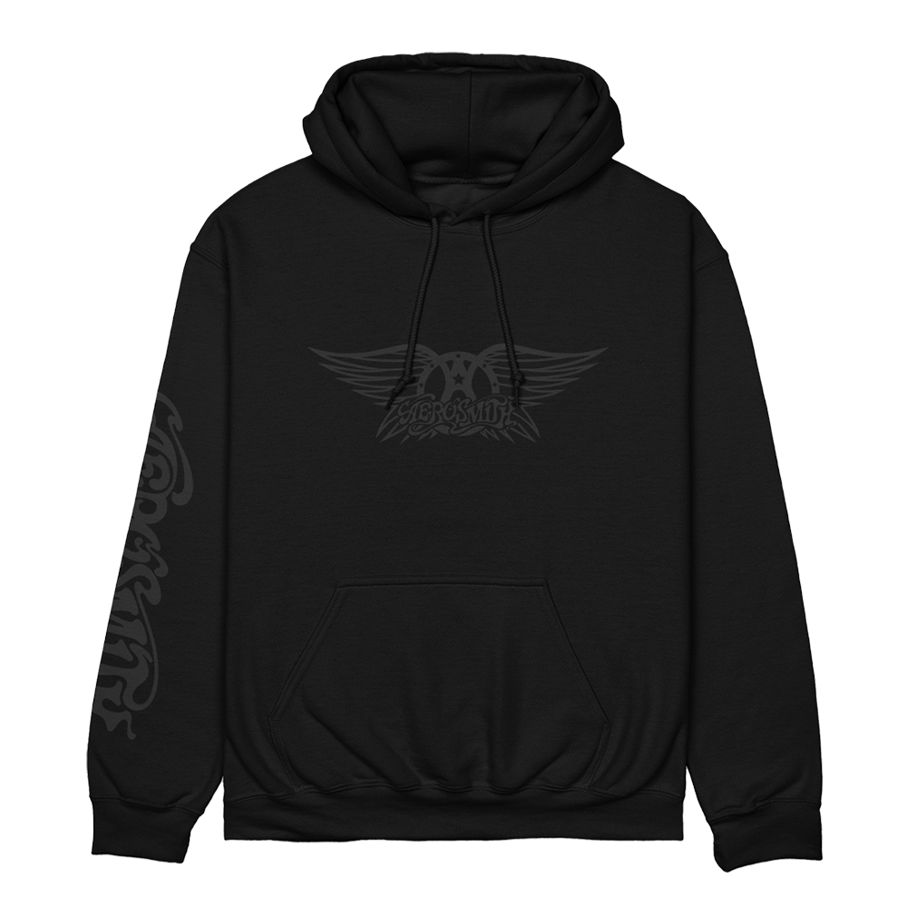 Aerosmith Ultimate Rock Felpa Cappuccio Nera Puff