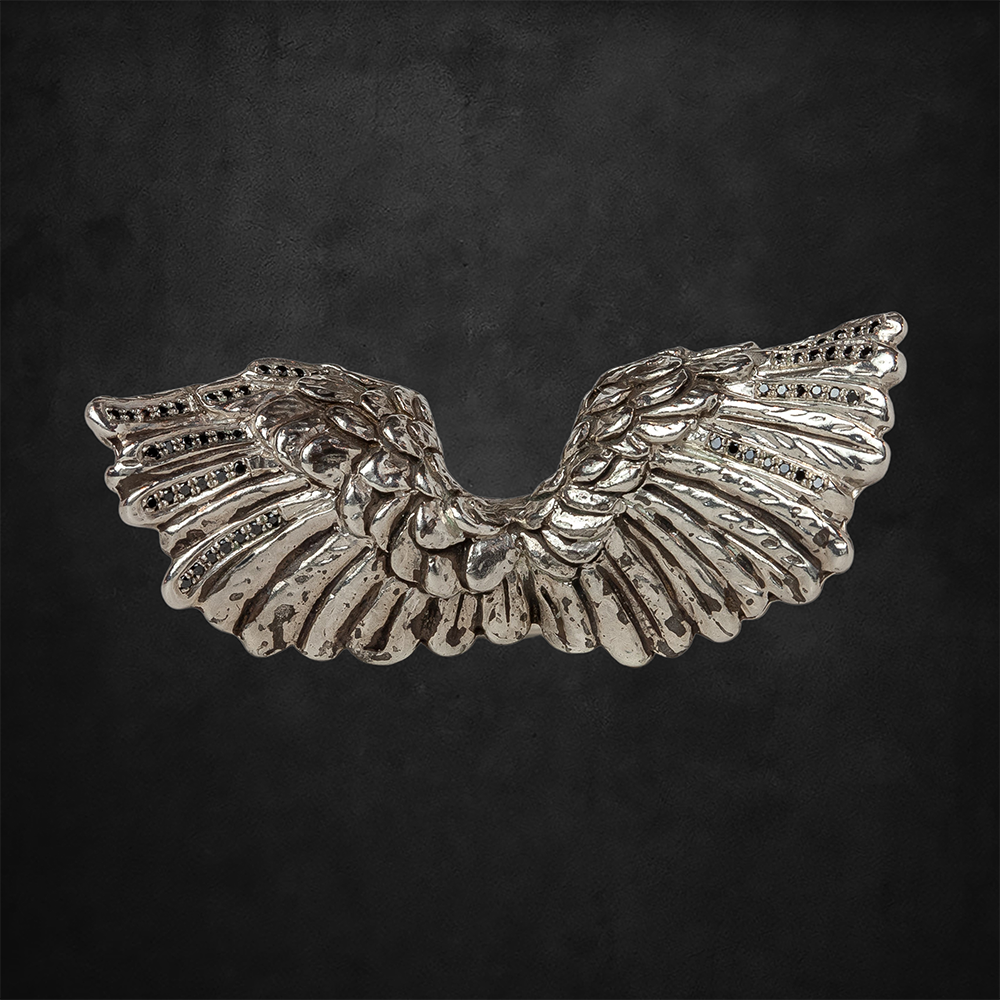 Aerosmith Angel of Mercy Anello Argento Diamanti Neri