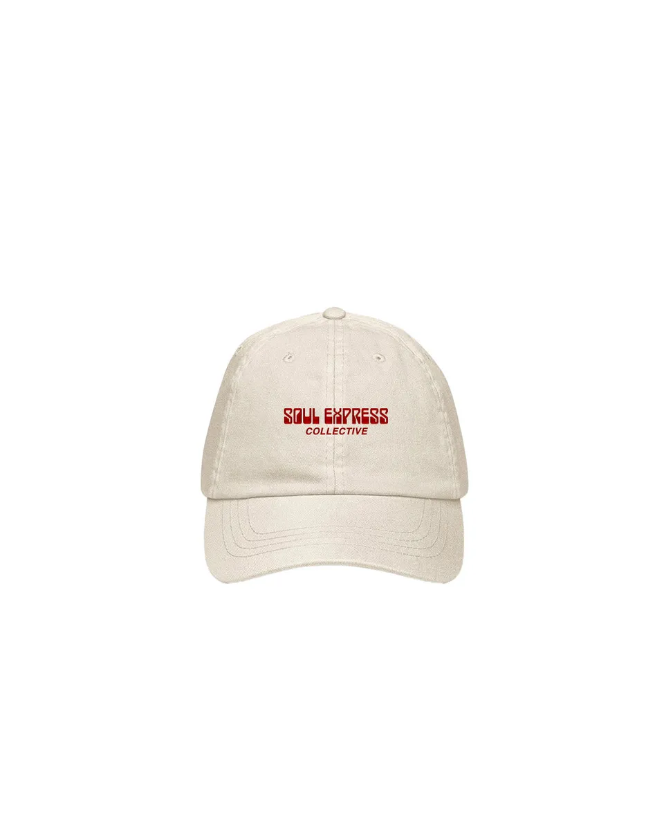 Soul Express Records Hat Logo 6 Panel cappello panna ricamo
