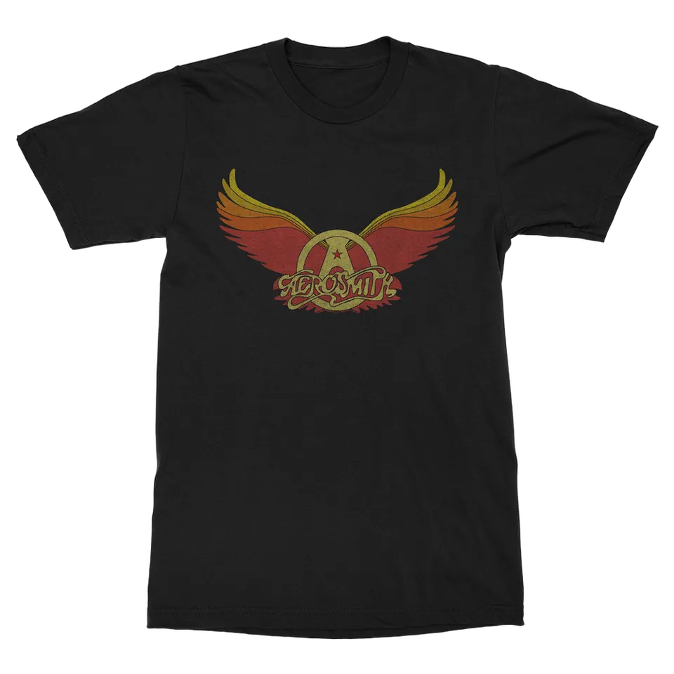 Aerosmith Vintage Wings Logo maglietta nera unisex