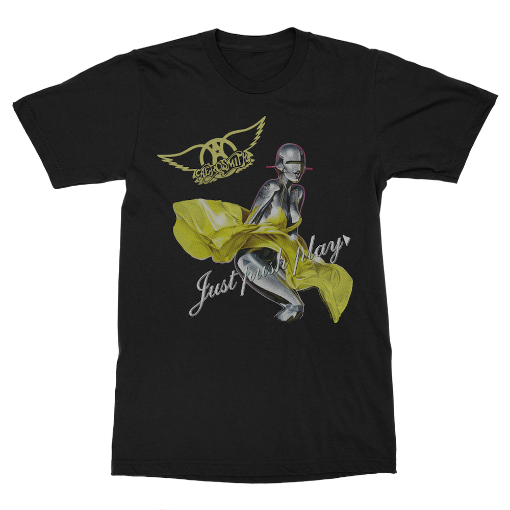 Aerosmith Just Push Play t-shirt nera stampa frontale