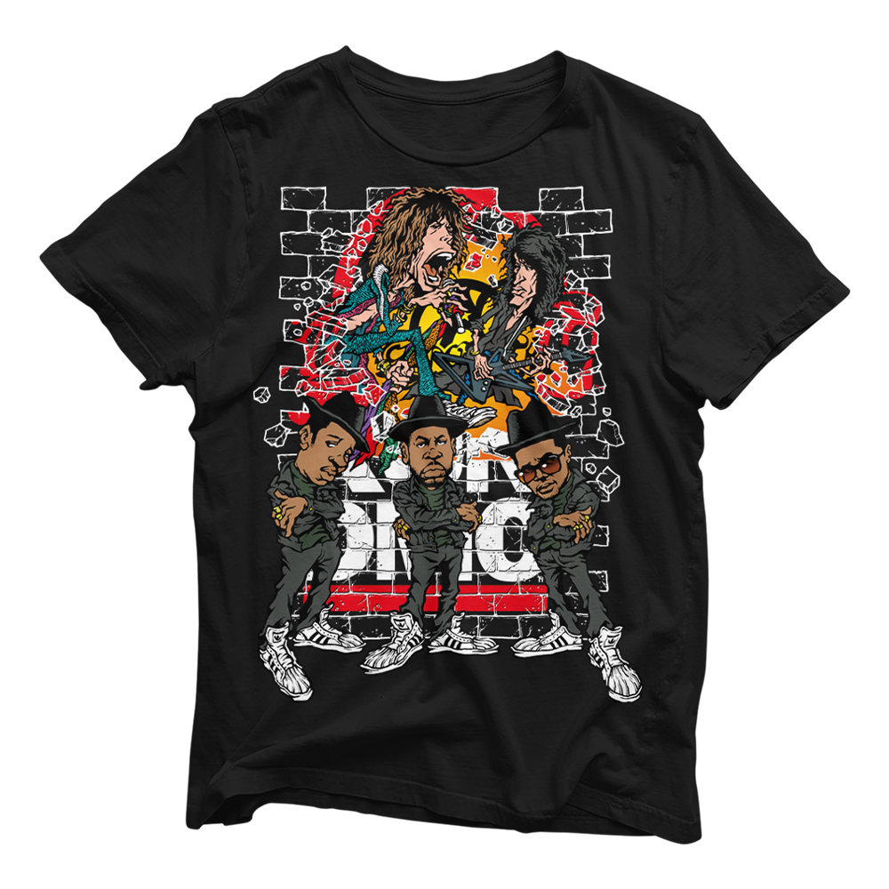 Aerosmith Walk This Way Tee maglietta nera Run DMC