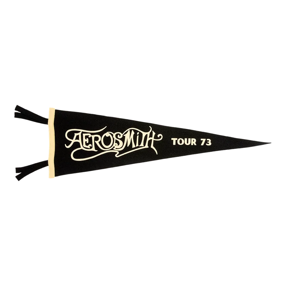 Aerosmith Tour 73 gagliardetto feltro nero 9x27