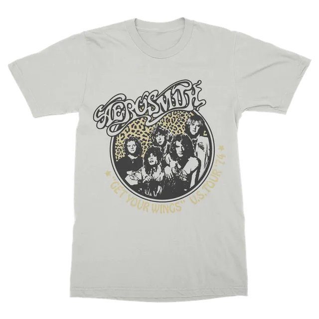 Aerosmith Wings Tour 74 t-shirt grigia 1974