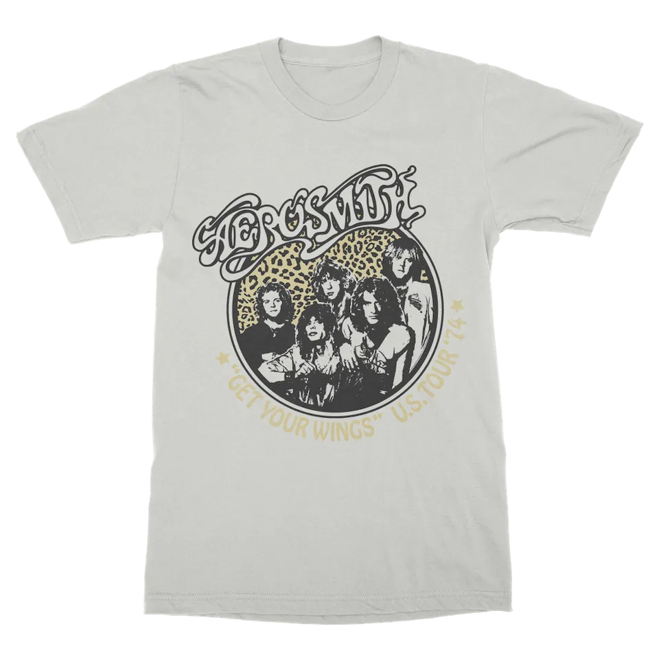Aerosmith Wings Tour 74 t-shirt grigia 1974