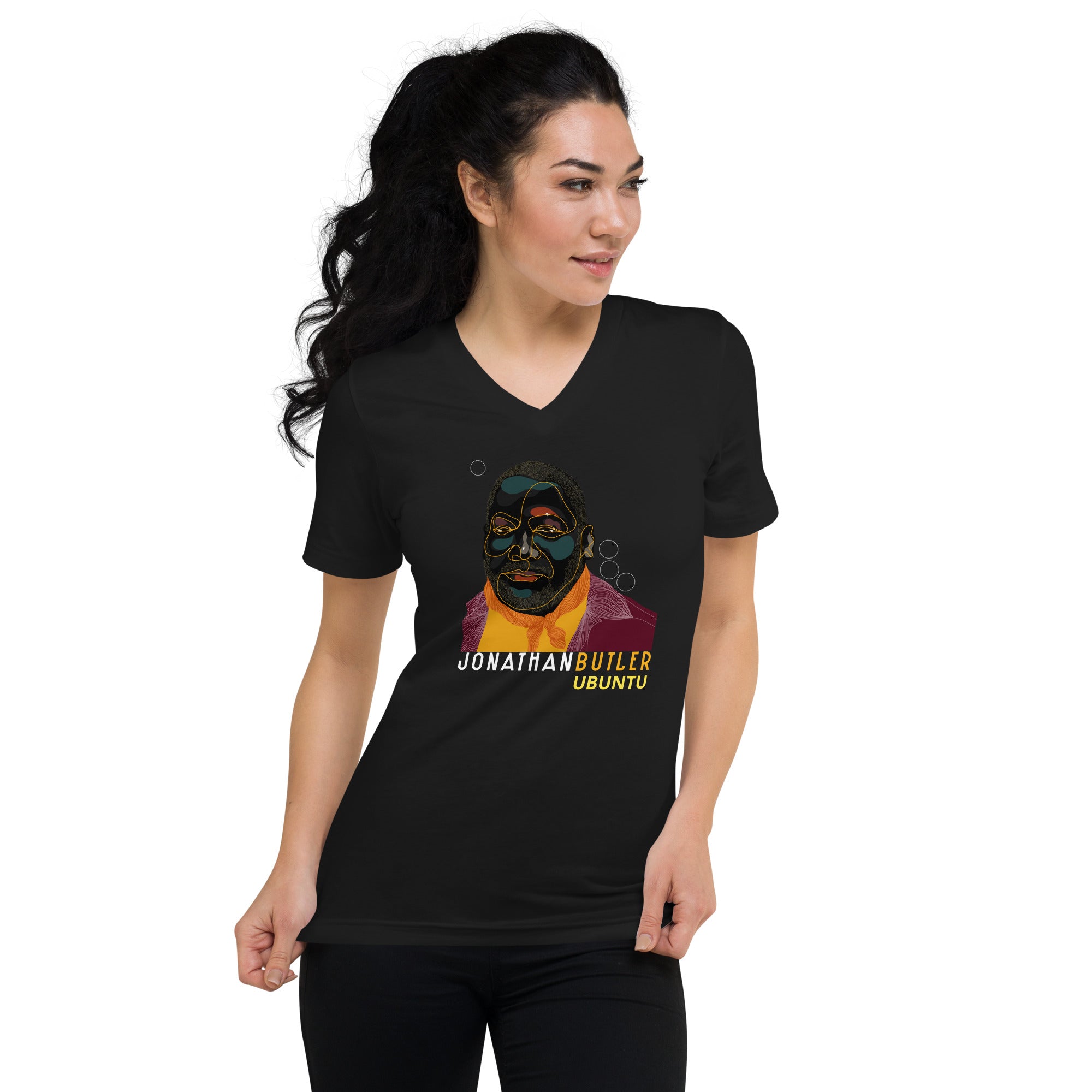 Mack Avenue Jonathan Butler Ubuntu T-shirt scollo a V unisex