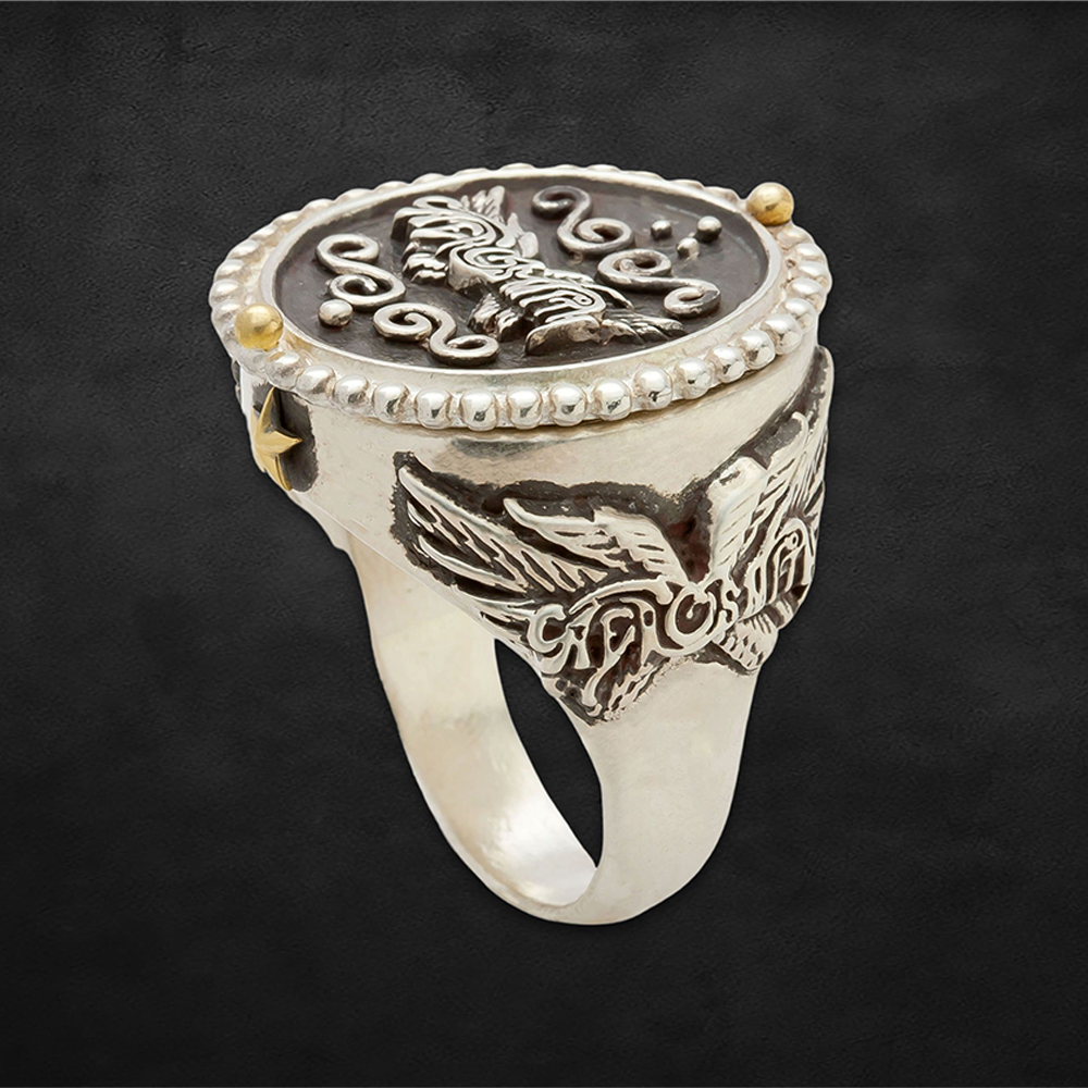 Aerosmith Get Your Wings anello argento ali