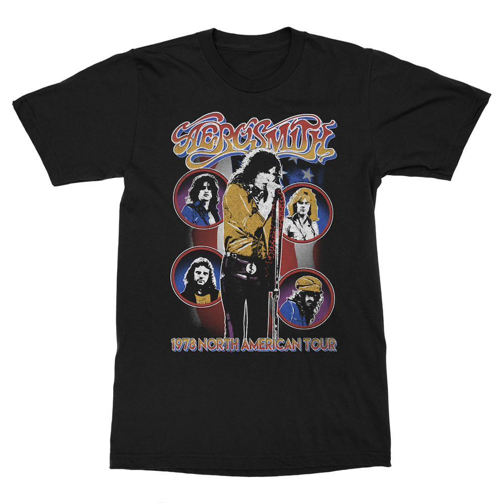 Aerosmith 1978 North America Tour maglietta nera unisex