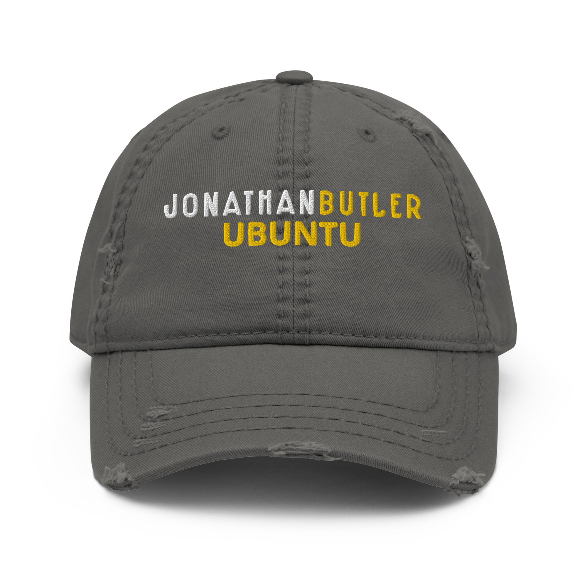 Jonathan Butler Ubuntu cappello ricamato nero effetto vissuto