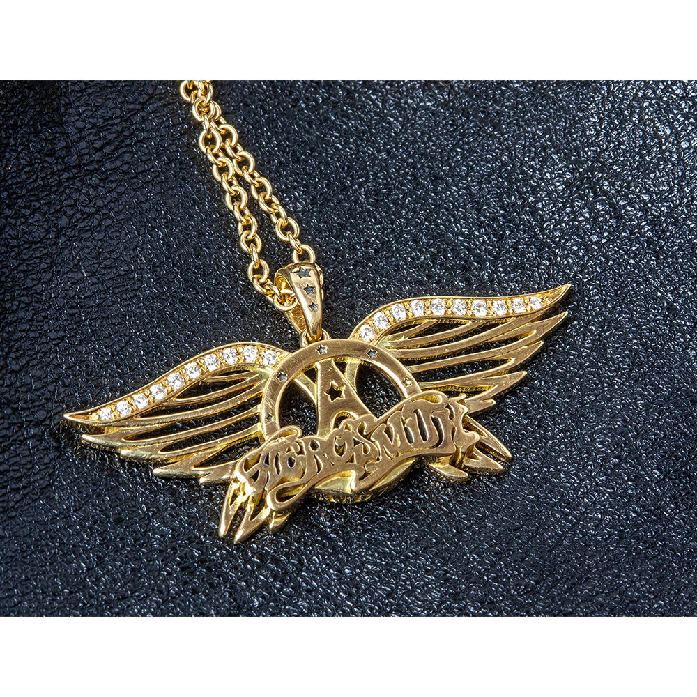 Aerosmith Golden Anniversary Wings collana vermeil