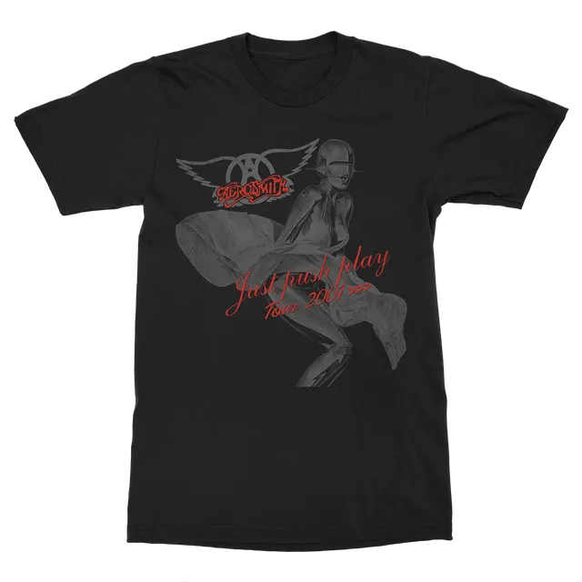 Aerosmith Just Push Play Tour maglietta nera unisex