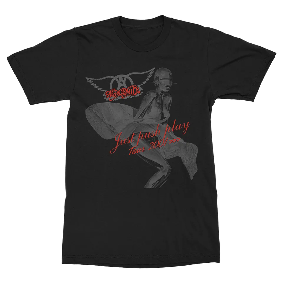 Aerosmith Just Push Play Tour maglietta nera unisex