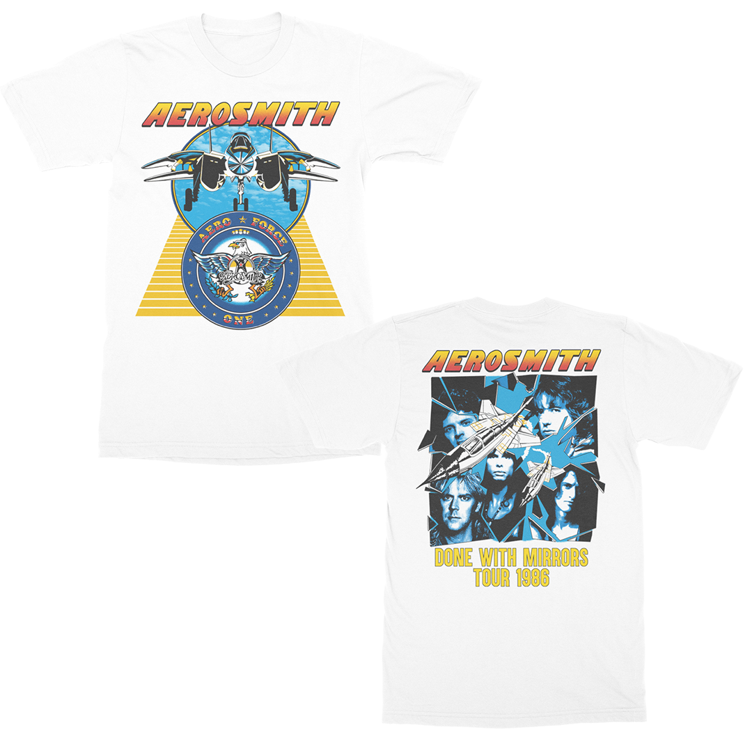 Aerosmith Done With Mirrors Tour 1986 t-shirt bianca