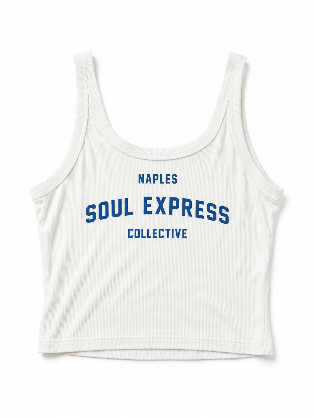Soul Express Records College top bianco costine donna