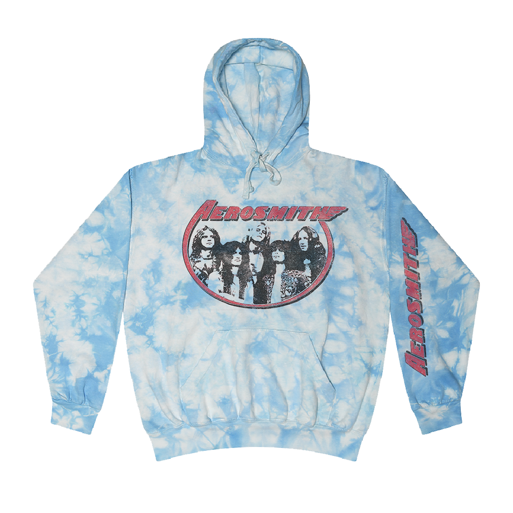 Aerosmith felpa cappuccio tie-dye blu unisex