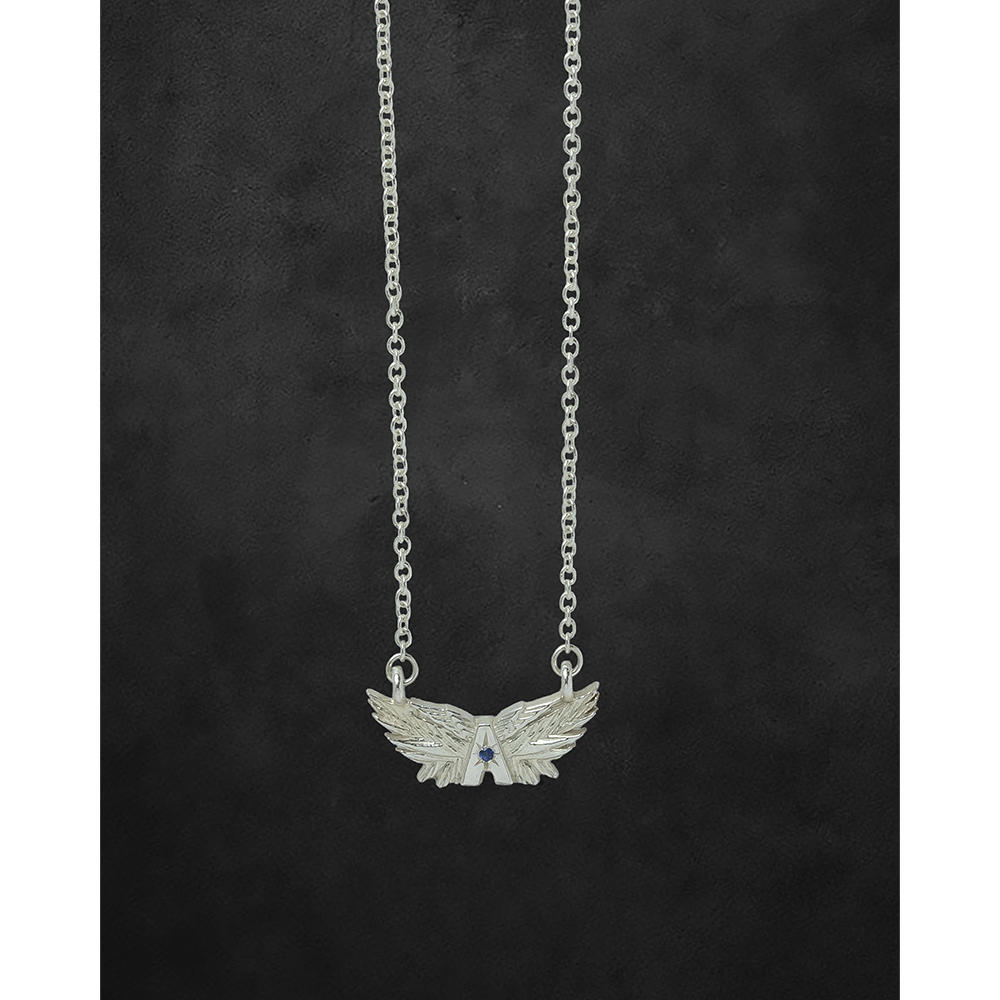 Aerosmith Deuces Wings 2020 collana argento zaffiro