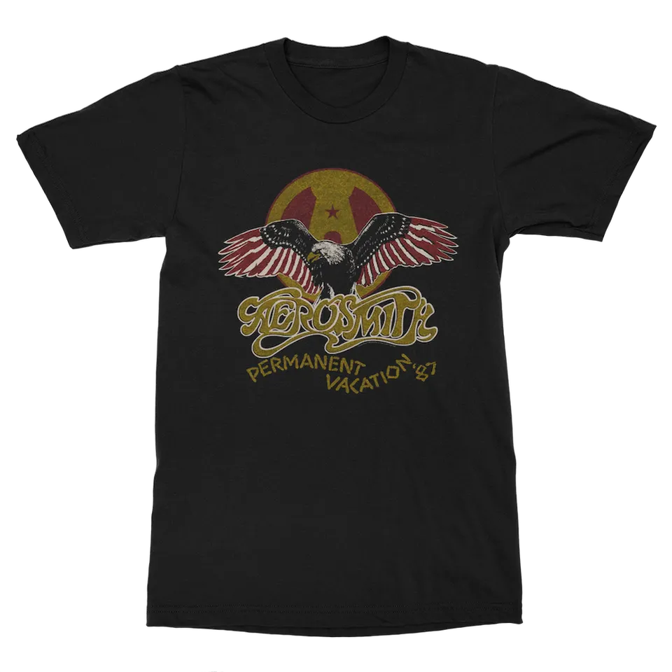 Aerosmith Permanent Vacation 87 t-shirt nera