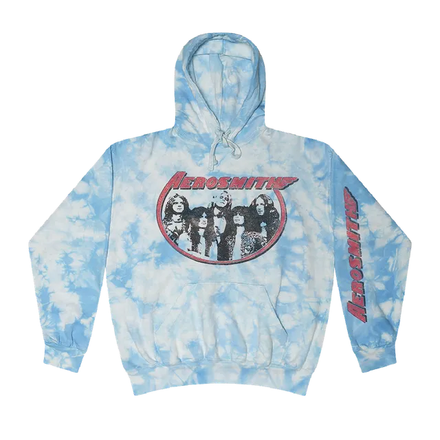 Aerosmith felpa cappuccio tie-dye blu unisex