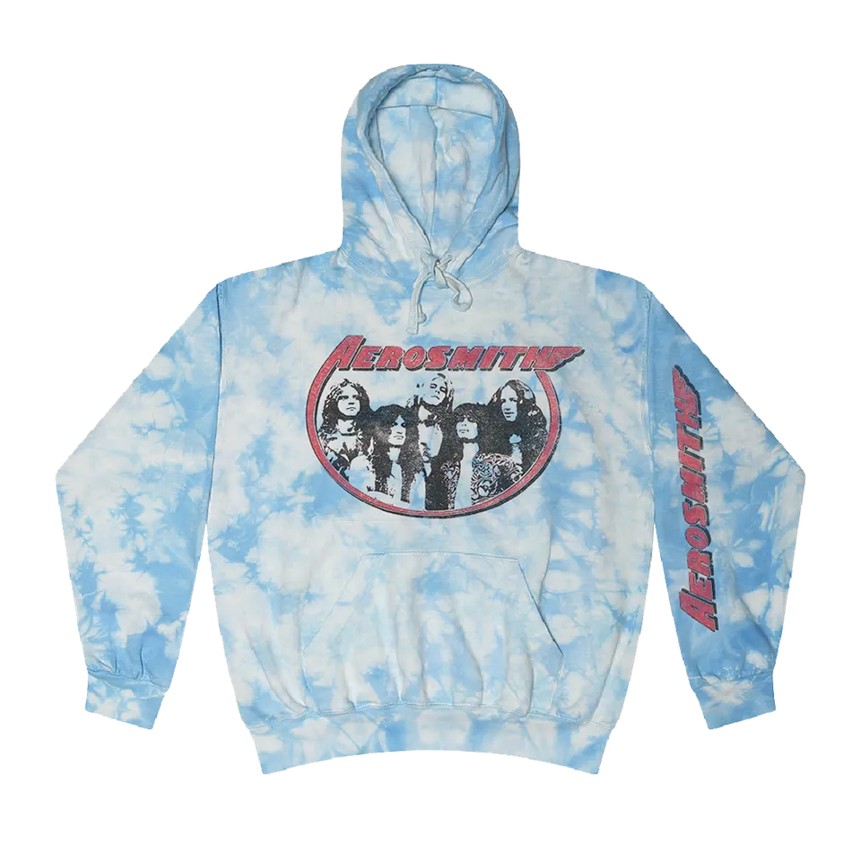 Aerosmith felpa cappuccio tie-dye blu unisex