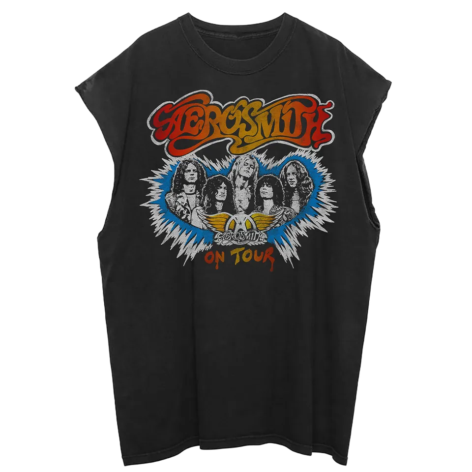 Aerosmith 1979 canotta smanicata nera Night In The Ruts Tour