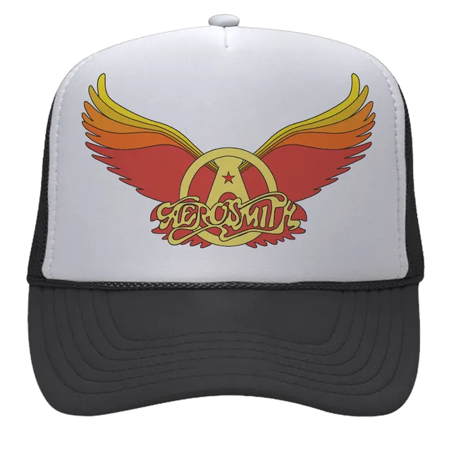 Aerosmith Wings Logo cappello trucker bianco nero