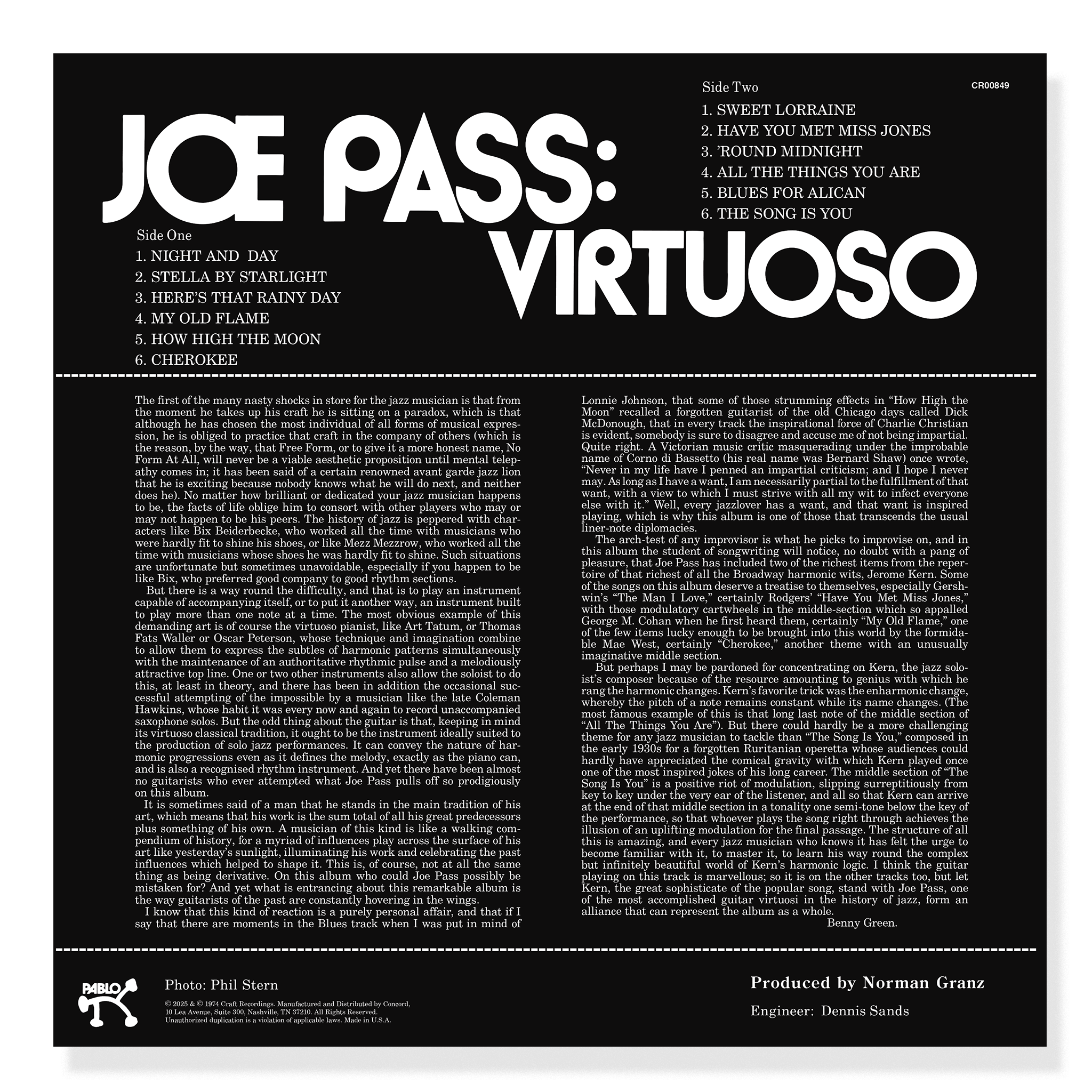 Original Jazz Classics Virtuoso Joe Pass vinile 180g AAA