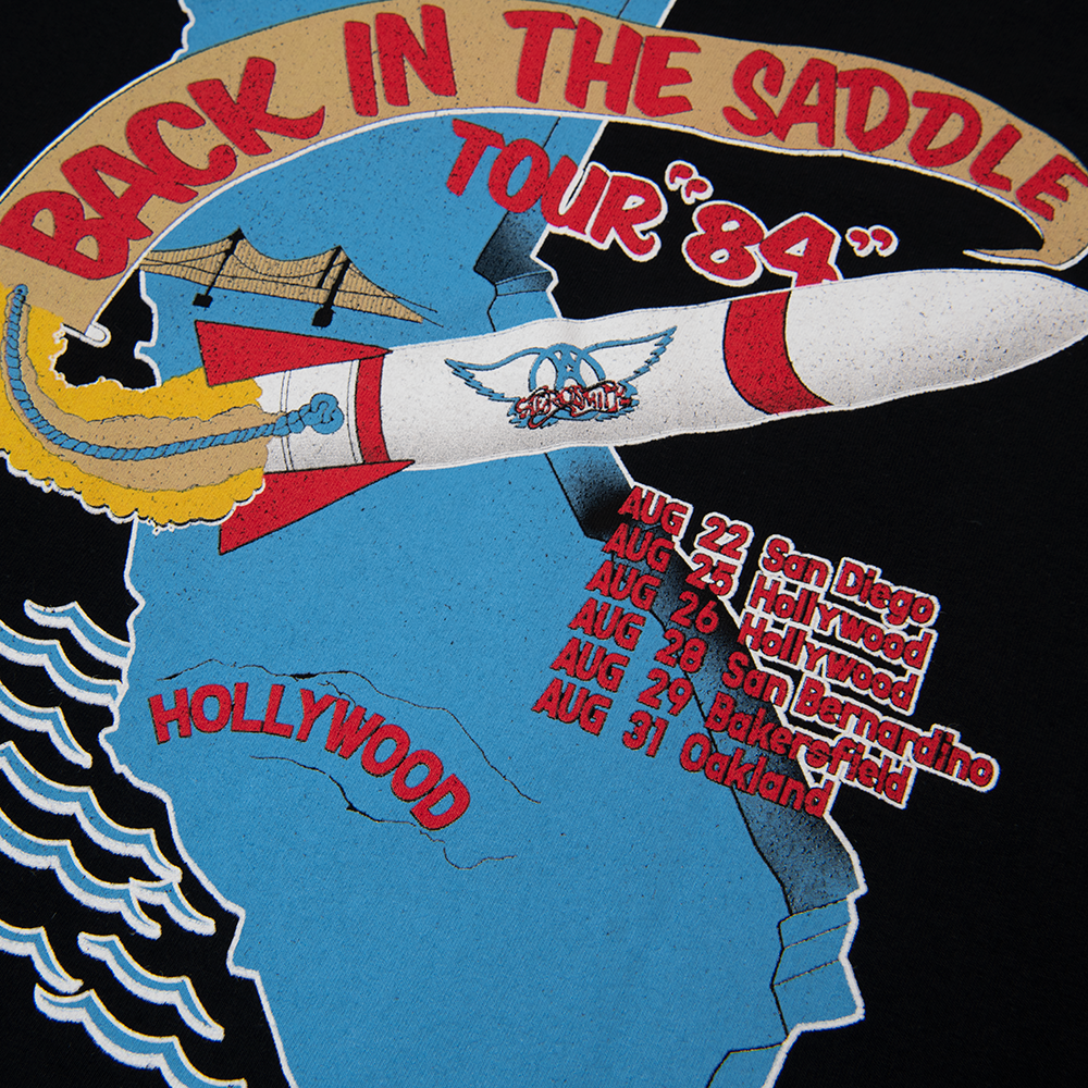 Aerosmith Back In The Saddle maglietta nera tour 1984