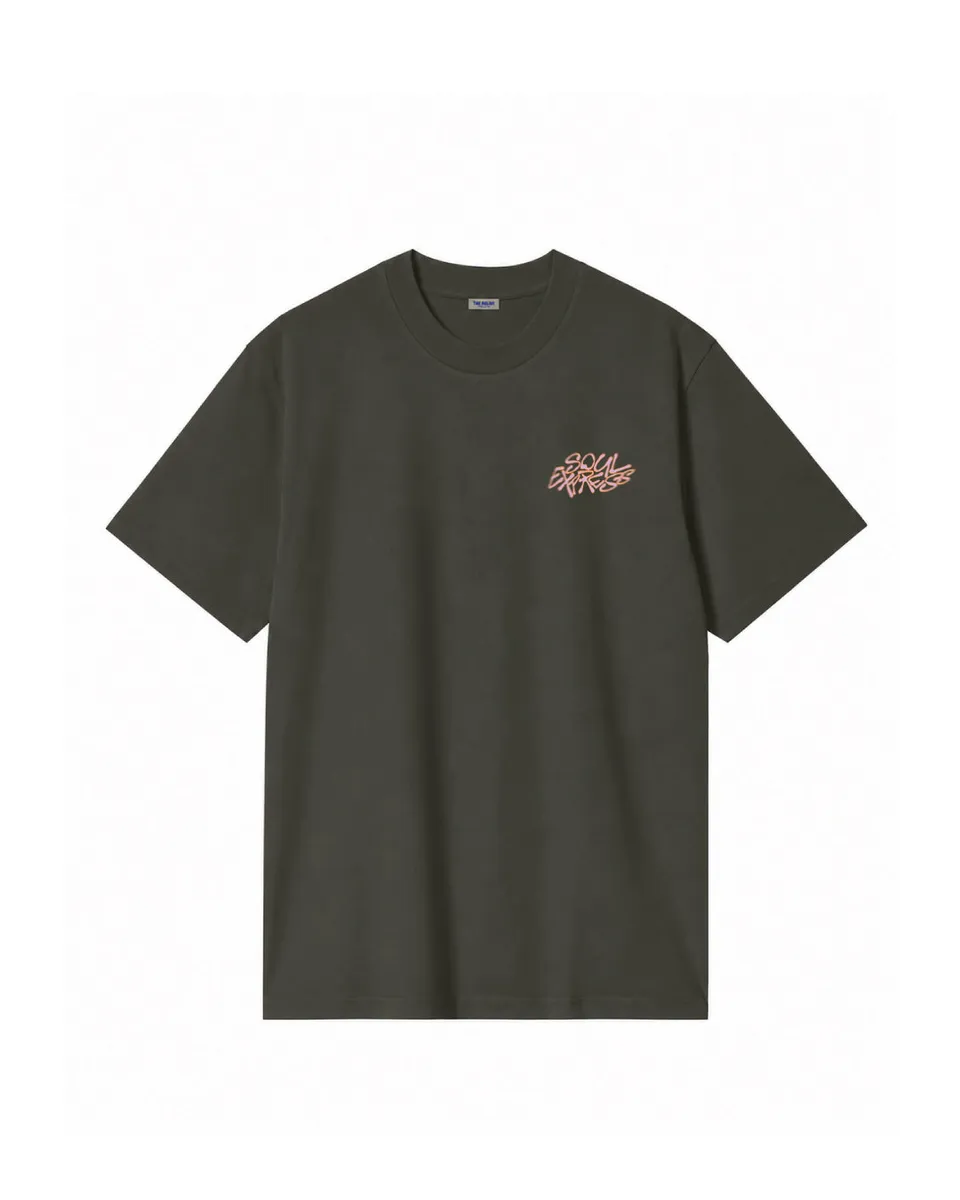Soul Express New Logo Blur T-shirt nera oversize in cotone