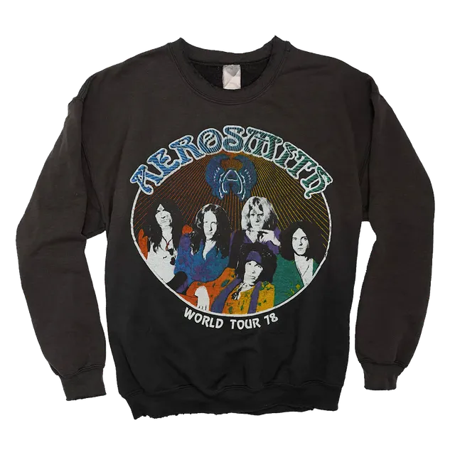 Aerosmith Madeworn World Tour '78 felpa girocollo cotone