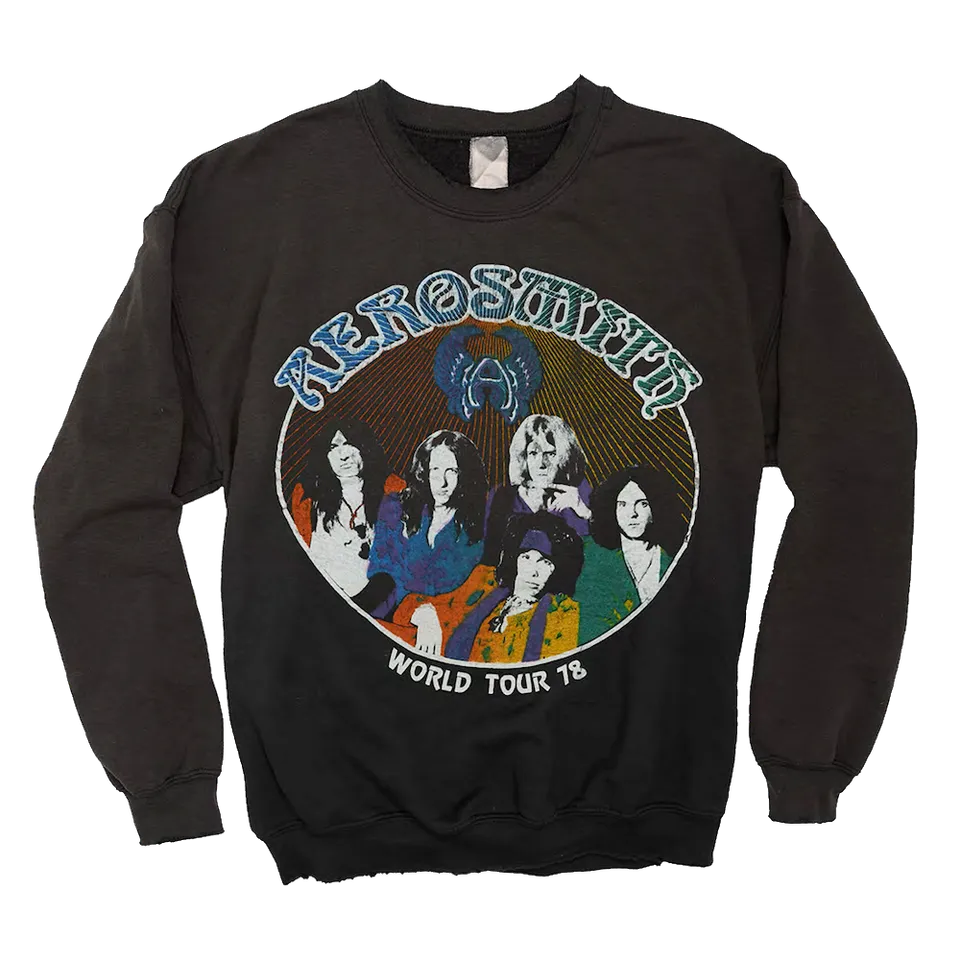 Aerosmith Madeworn World Tour '78 felpa girocollo cotone