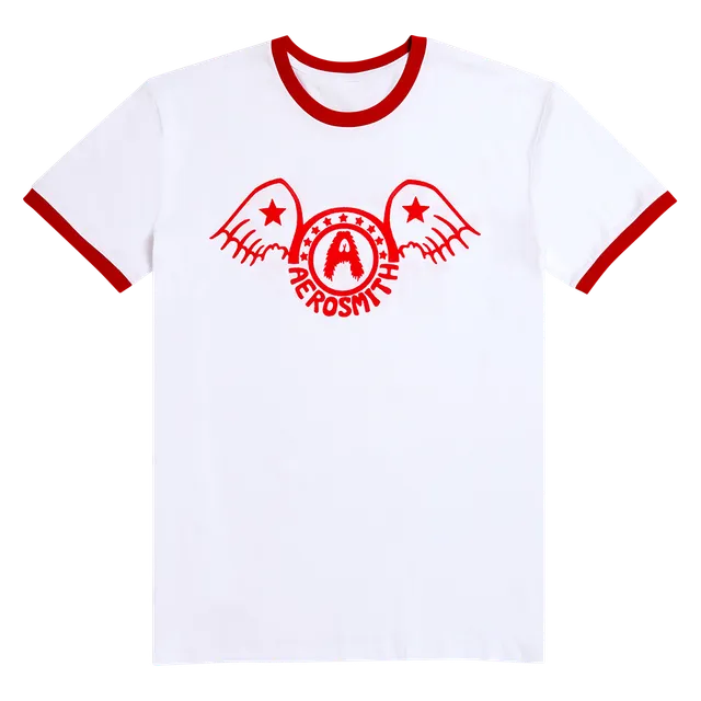 Aerosmith The Legendary Debut ringer t-shirt bianco rossa