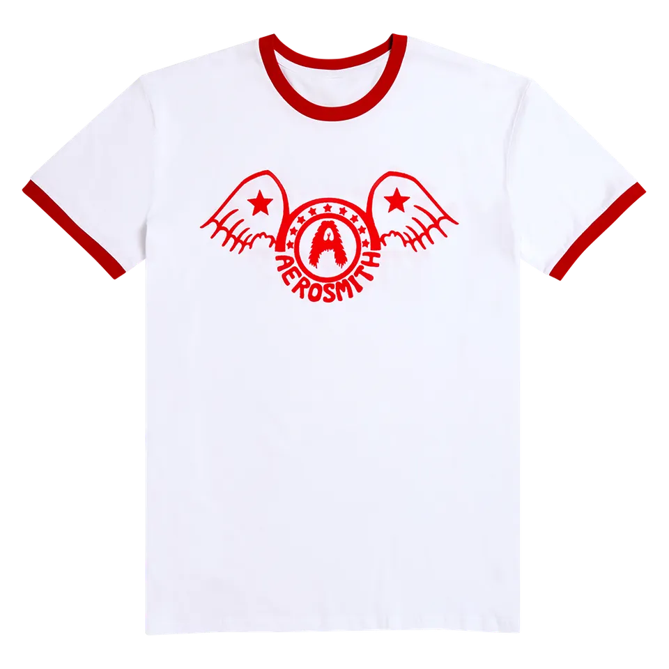 Aerosmith The Legendary Debut ringer t-shirt bianco rossa