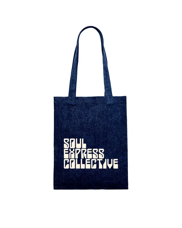 Soul Express Records Collective tote bag jeans blu navy
